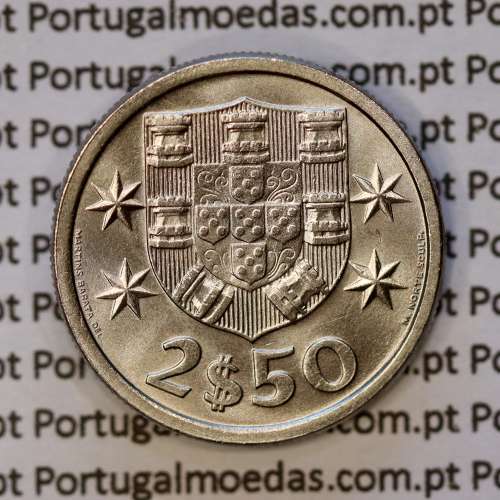 2$50 escudos 1969  cuproníquel, 2 escudos e 50 centavos 1969 da República Portuguesa, (Soberba), World Coins Portugal KM 590