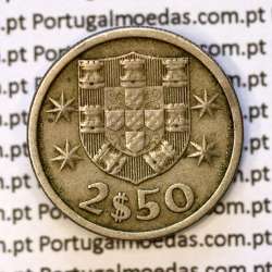 2$50 escudos 1969  cuproníquel, 2 escudos e 50 centavos 1969 da República Portuguesa, (MBC), World Coins Portugal KM 590