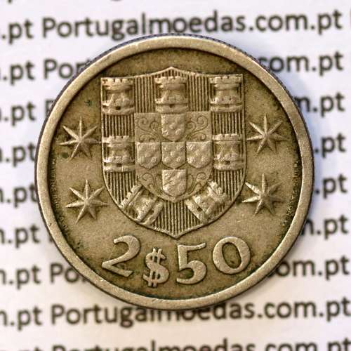 2$50 escudos 1969  cuproníquel, 2 escudos e 50 centavos 1969 da República Portuguesa, (MBC), World Coins Portugal KM 590