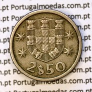 2$50 escudos 1969  cuproníquel, 2 escudos e 50 centavos 1969 da República Portuguesa, (MBC), World Coins Portugal KM 590