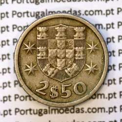 coin of 2-1/2 Escudos 1969, 2.50 Escudos 1969 Copper-Nickel Portuguese Republic, (F), World Coins Portugal KM 590