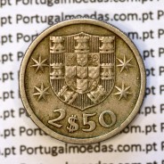 2$50 escudos 1969  cuproníquel, 2 escudos e 50 centavos 1969 da República Portuguesa, (BC), World Coins Portugal KM 590