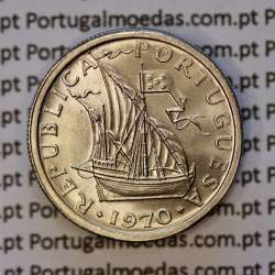 coin of 2-1/2 Escudos 1970, 2.50 Escudos 1970 Copper-Nickel Portuguese Republic, (BU/UNC), World Coins Portugal KM 590
