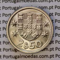coin of 2-1/2 Escudos 1970, 2.50 Escudos 1970 Copper-Nickel Portuguese Republic, (BU/UNC), World Coins Portugal KM 590