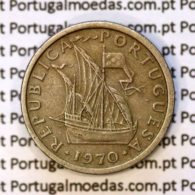 2$50 escudos 1970  cuproníquel, 2 escudos e 50 centavos 1970 da República Portuguesa, (MBC), World Coins Portugal KM 590