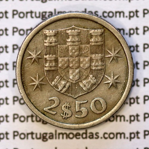 2$50 escudos 1970  cuproníquel, 2 escudos e 50 centavos 1970 da República Portuguesa, (MBC), World Coins Portugal KM 590