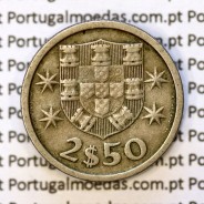 coin of 2-1/2 Escudos 1970, 2.50 Escudos 1970 Copper-Nickel Portuguese Republic, (F), World Coins Portugal KM 590