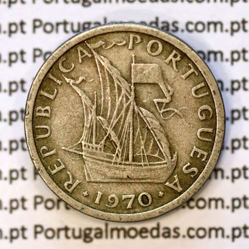 2$50 escudos 1970  cuproníquel, 2 escudos e 50 centavos 1970 da República Portuguesa, (BC), World Coins Portugal KM 590
