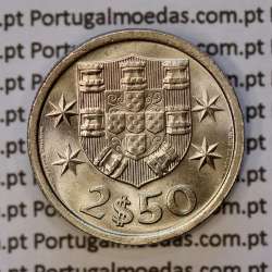 coin of 2-1/2 Escudos 1971, 2.50 Escudos 1971 Copper-Nickel Portuguese Republic, (BU/UNC), World Coins Portugal KM 590