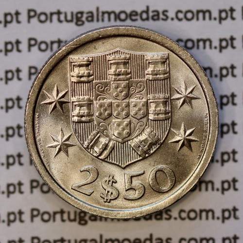 2$50 escudos 1971  cuproníquel, 2 escudos e 50 centavos 1971 da República Portuguesa, (Soberba), World Coins Portugal KM 590