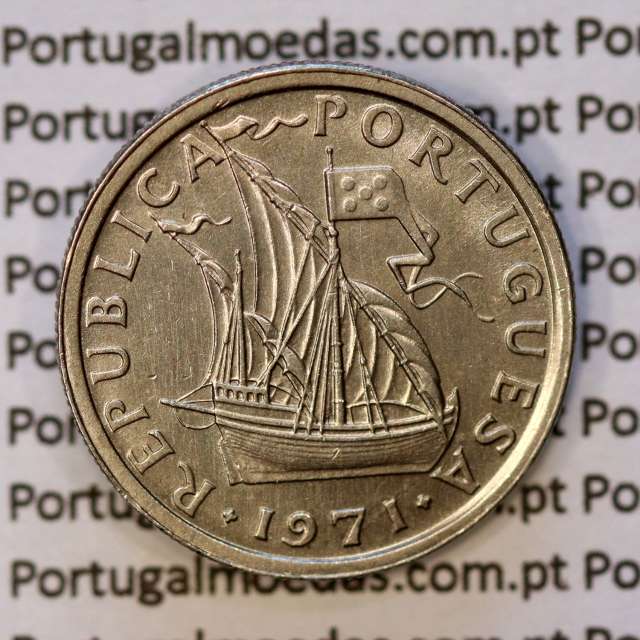 2$50 escudos 1971  cuproníquel, 2 escudos e 50 centavos 1971 da República Portuguesa, (Bela), World Coins Portugal KM 590