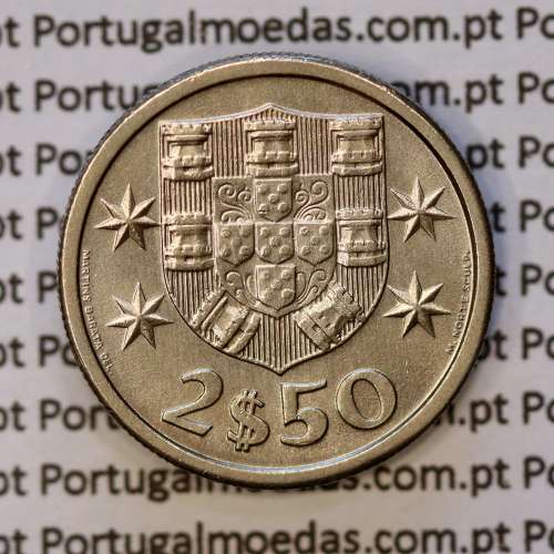 2$50 escudos 1971  cuproníquel, 2 escudos e 50 centavos 1971 da República Portuguesa, (Bela), World Coins Portugal KM 590