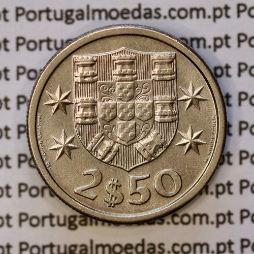 2$50 escudos 1971  cuproníquel, 2 escudos e 50 centavos 1971 da República Portuguesa, (Bela), World Coins Portugal KM 590
