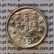 2$50 escudos 1972  cuproníquel, 2 escudos e 50 centavos 1972 da República Portuguesa, (Soberba), World Coins Portugal KM 590