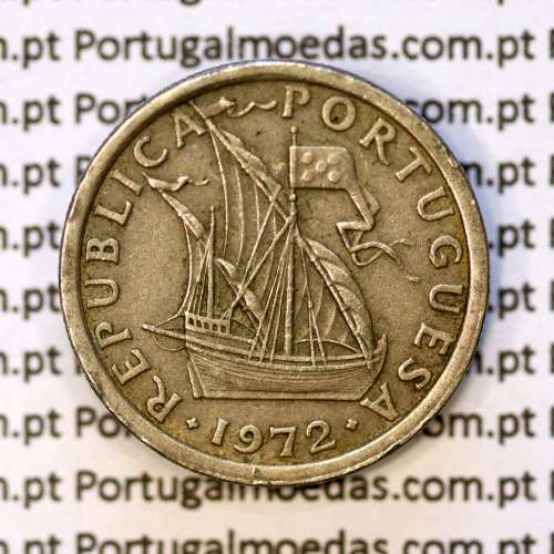 coin of 2-1/2 Escudos 1972, 2.50 Escudos 1972 Copper-Nickel Portuguese Republic, (VF), World Coins Portugal KM 590