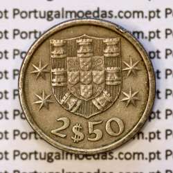 2$50 escudos 1972  cuproníquel, 2 escudos e 50 centavos 1972 da República Portuguesa, (MBC), World Coins Portugal KM 590