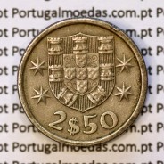 2$50 escudos 1972  cuproníquel, 2 escudos e 50 centavos 1972 da República Portuguesa, (MBC), World Coins Portugal KM 590