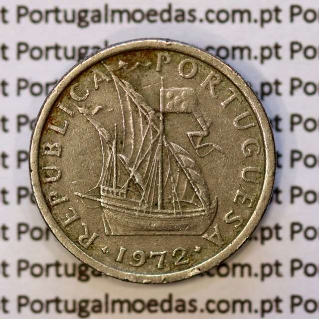 2$50 escudos 1972  cuproníquel, 2 escudos e 50 centavos 1972 da República Portuguesa, (BC), World Coins Portugal KM 590