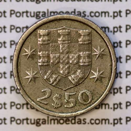 2$50 escudos 1972  cuproníquel, 2 escudos e 50 centavos 1972 da República Portuguesa, (BC), World Coins Portugal KM 590