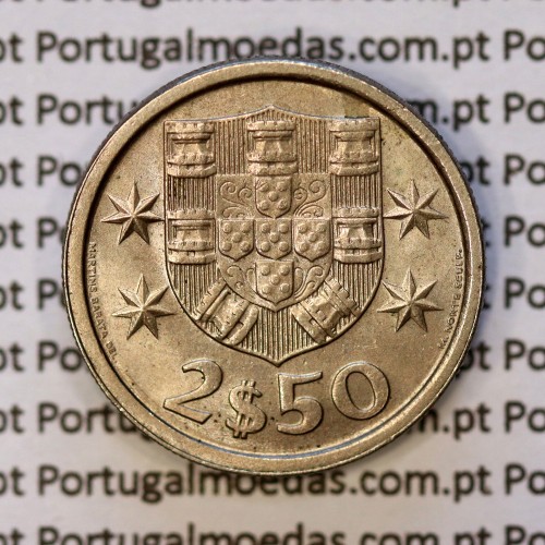 2$50 escudos 1973  cuproníquel, 2 escudos e 50 centavos 1973 da República Portuguesa, (Bela), World Coins Portugal KM 590