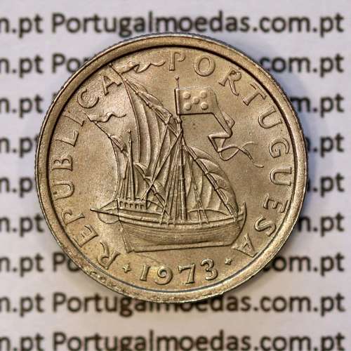 2$50 escudos 1973  cuproníquel, 2 escudos e 50 centavos 1973 da República Portuguesa, (Bela), World Coins Portugal KM 590