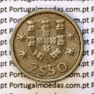 2$50 escudos 1973  cuproníquel, 2 escudos e 50 centavos 1973 da República Portuguesa, (MBC), World Coins Portugal KM 590