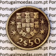 2$50 escudos 1973  cuproníquel, 2 escudos e 50 centavos 1973 da República Portuguesa, (BC), World Coins Portugal KM 590