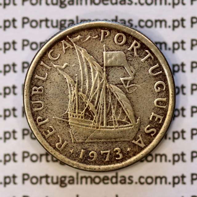 2$50 escudos 1973  cuproníquel, 2 escudos e 50 centavos 1973 da República Portuguesa, (BC), World Coins Portugal KM 590