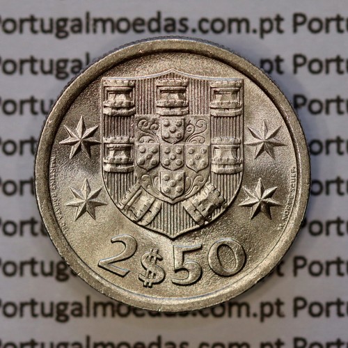 2$50 escudos 1974  cuproníquel, 2 escudos e 50 centavos 1974 da República Portuguesa, (Soberba), World Coins Portugal KM 590