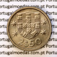2$50 escudos 1974  cuproníquel, 2 escudos e 50 centavos 1974 da República Portuguesa, (Bela), World Coins Portugal KM 590