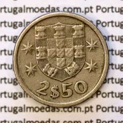 coin of 2-1/2 Escudos 1974, 2.50 Escudos 1974 Copper-Nickel Portuguese Republic, (VF), World Coins Portugal KM 590