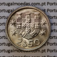 2$50 escudos 1975  cuproníquel, 2 escudos e 50 centavos 1975 da República Portuguesa, (Soberba), World Coins Portugal KM 590