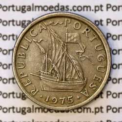 2$50 escudos 1975  cuproníquel, 2 escudos e 50 centavos 1975 da República Portuguesa, (MBC+), World Coins Portugal KM 590