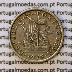 coin of 2-1/2 Escudos 1975, 2.50 Escudos 1975 Copper-Nickel Portuguese Republic, (VF), World Coins Portugal KM 590