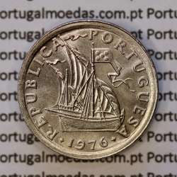 coin of 2-1/2 Escudos 1976, 2.50 Escudos 1976 Copper-Nickel Portuguese Republic, (BU/UNC), World Coins Portugal KM 590