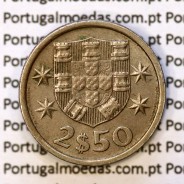 2$50 escudos 1976  cuproníquel, 2 escudos e 50 centavos 1976 da República Portuguesa, (MBC+), World Coins Portugal KM 590