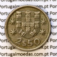 2$50 escudos 1976  cuproníquel, 2 escudos e 50 centavos 1976 da República Portuguesa, (MBC), World Coins Portugal KM 590