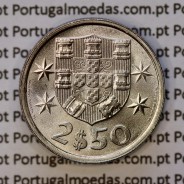 2$50 escudos 1977  cuproníquel, 2 escudos e 50 centavos 1977 da República Portuguesa, (Soberba), World Coins Portugal KM 590