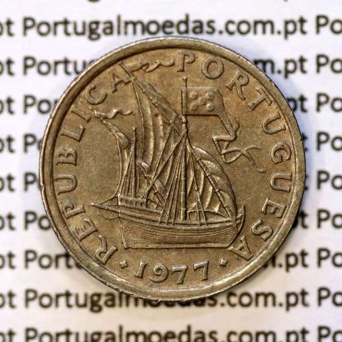 2$50 escudos 1977  cuproníquel, 2 escudos e 50 centavos 1977 da República Portuguesa, (MBC+), World Coins Portugal KM 590