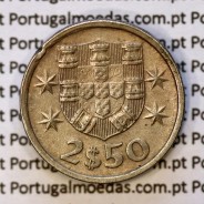 2$50 escudos 1977  cuproníquel, 2 escudos e 50 centavos 1977 da República Portuguesa, (MBC+), World Coins Portugal KM 590