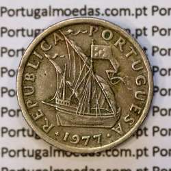 2$50 escudos 1977  cuproníquel, 2 escudos e 50 centavos 1977 da República Portuguesa, (MBC), World Coins Portugal KM 590