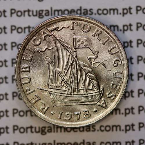 coin of 2-1/2 Escudos 1978, 2.50 Escudos 1978 Copper-Nickel Portuguese Republic, (BU/UNC), World Coins Portugal KM 590