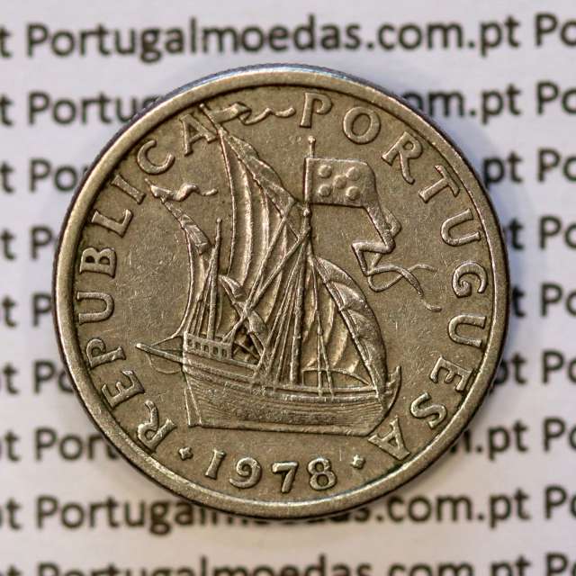 coin of 2-1/2 Escudos 1978, 2.50 Escudos 1978 Copper-Nickel Portuguese Republic, (VF+), World Coins Portugal KM 590