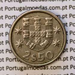 coin of 2-1/2 Escudos 1978, 2.50 Escudos 1978 Copper-Nickel Portuguese Republic, (VF+), World Coins Portugal KM 590