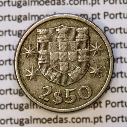 2$50 escudos 1978  cuproníquel, 2 escudos e 50 centavos 1978 da República Portuguesa, (MBC), World Coins Portugal KM 590