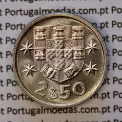 coin of 2-1/2 Escudos 1979, 2.50 Escudos 1979 Copper-Nickel Portuguese Republic, (BU/UNC), World Coins Portugal KM 590 coin of 2-1/2 Escudos 1979, 2.50 Escudos 1979 Copper-Nickel Portuguese Republic, (BU/UNC), World Coins Portugal KM 590