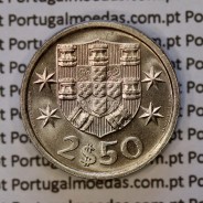 2$50 escudos 1979  cuproníquel, 2 escudos e 50 centavos 1979 da República Portuguesa, (Soberba), World Coins Portugal KM 590