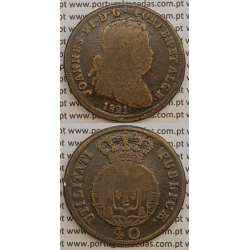 MOEDA PATACO (40 RÉIS) BRONZE 1821 (BC) LEGENDA SEPARADA MOEDA PATACO (40 RÉIS) BRONZE 1821 (BC) LEGENDA SEPARADA