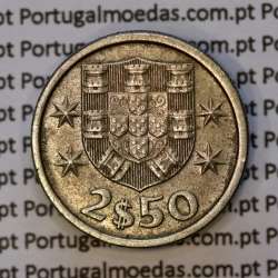 coin of 2-1/2 Escudos 1979, 2.50 Escudos 1979 Copper-Nickel Portuguese Republic, (VF+), World Coins Portugal KM 590