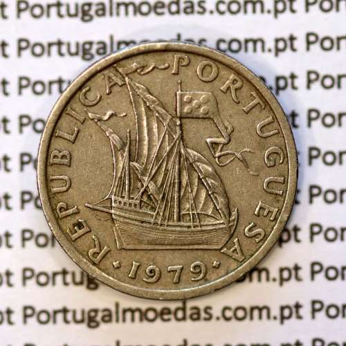 2$50 escudos 1979  cuproníquel, 2 escudos e 50 centavos 1979 da República Portuguesa, (MBC), World Coins Portugal KM 590